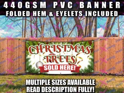 CHRISTMAS TREES ON SALE PVC BANNER SIGN SIGNS Indoor Outdoor Shop OPEN XMAS (1)