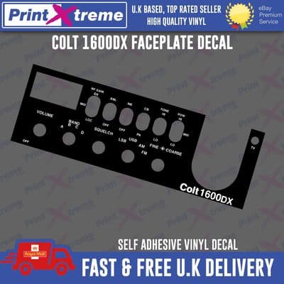 COLT 1600DX cb radio faceplate Decal Sticker bezel self adhesive
