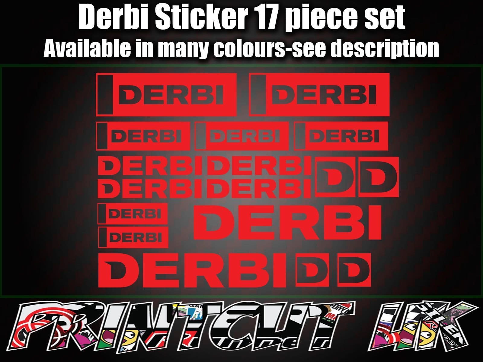 Dervtech Sticker Derbi asorted size STICKERS/DECALS