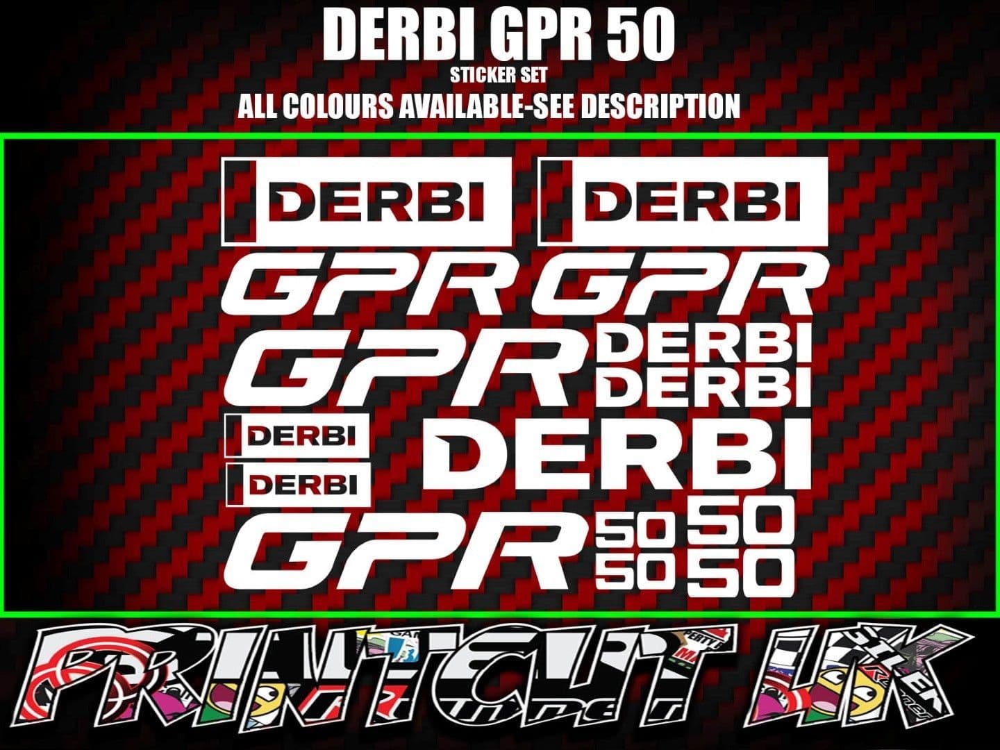 Derbi GPR 50 GP-R50 GPR-50 GPR50 STICKERS/DECALS