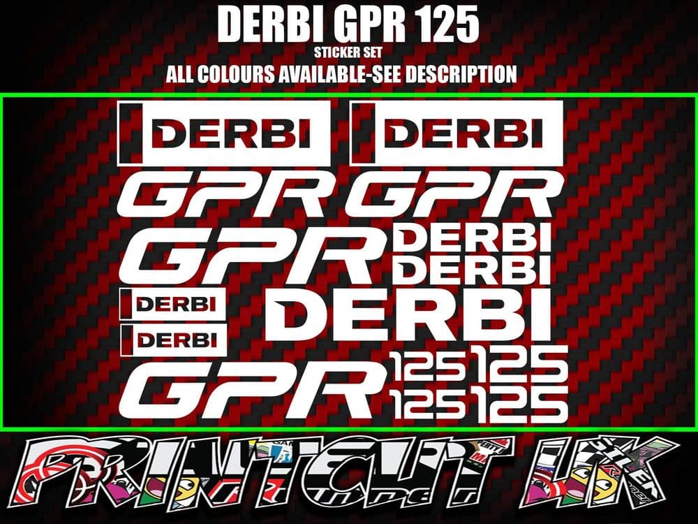 Derbi GPR GP-R 125 STICKERS/DECALS GPR125