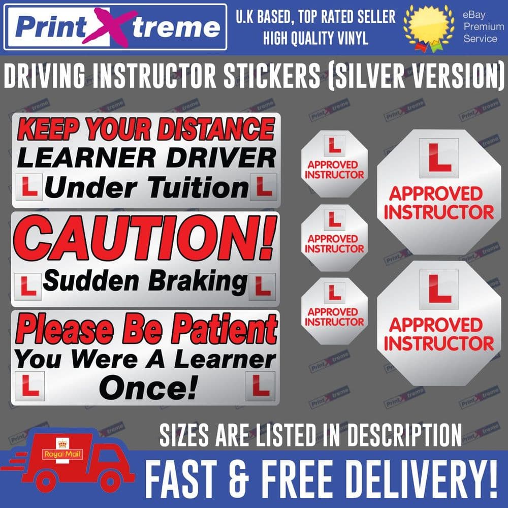 Driving instructor Learner Driver car stickers decals Sign DVSA ADI DSA ...