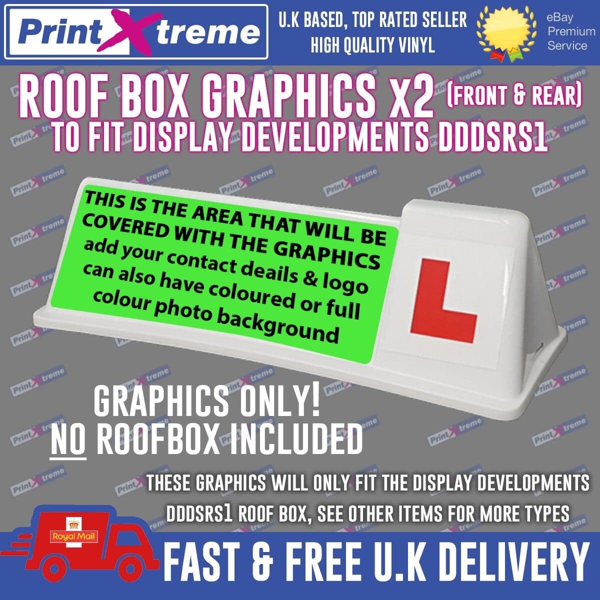 Driving Instructor Roof Box Graphics stickers decals sign Learner ...