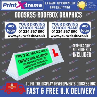 Driving Instructor Roof Box Graphics stickers decals sign Learner School DDDSRS5