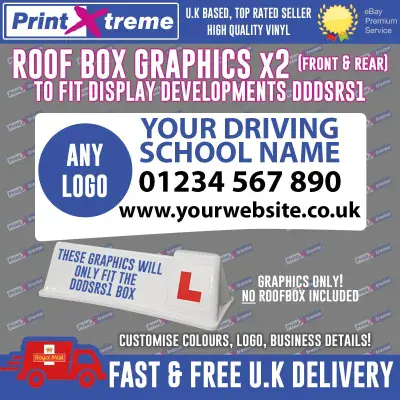 Driving Instructor Roof Box Graphics stickers to fit DDDSRS1 ONLY decals Printed sign Learner School