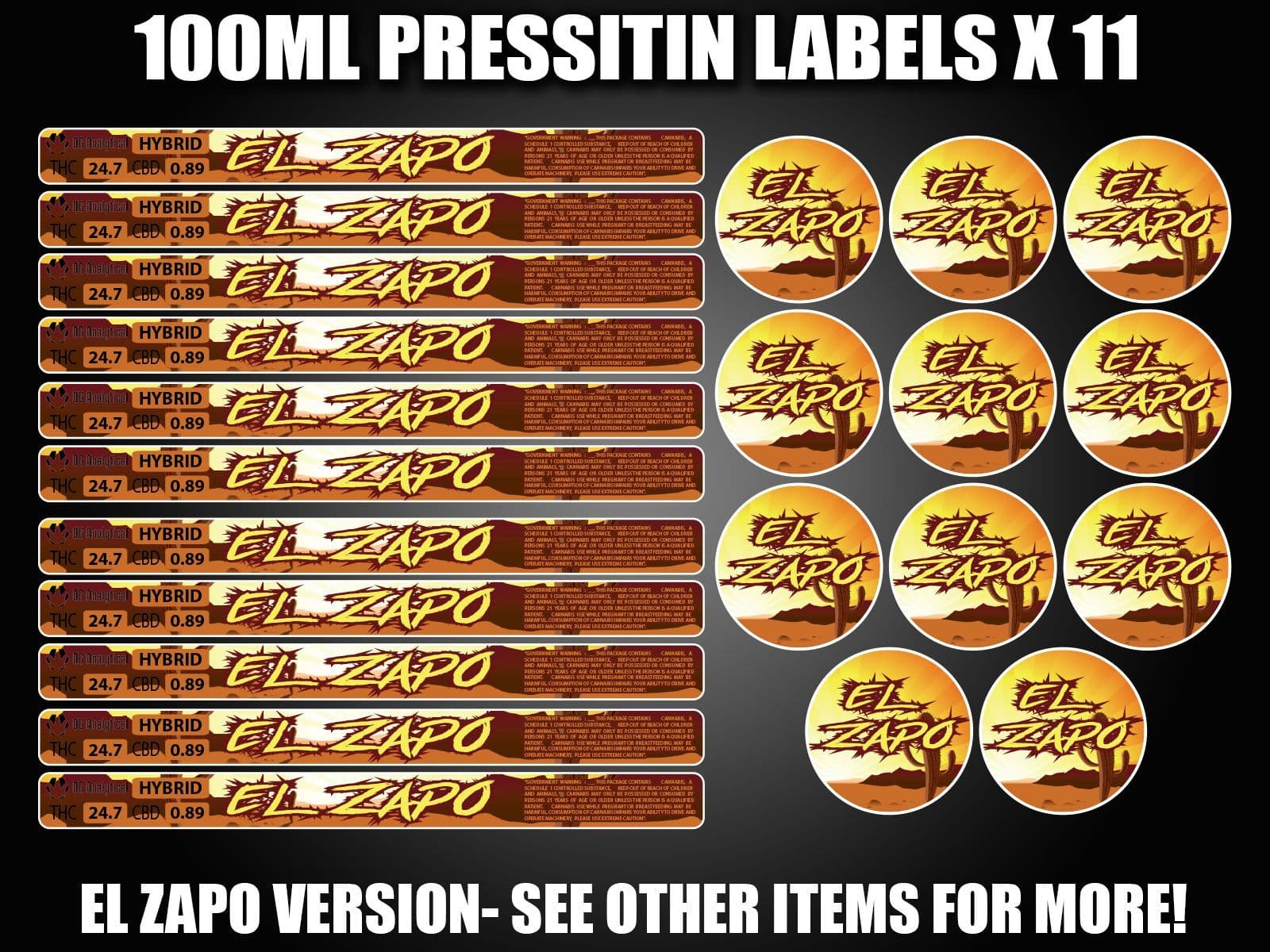 Azapo Sticker EL ZAPO Cali pressitin tuna Tin Labels Stickers RX Medical HQ