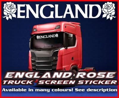 England English Rose Lorry Truck Screen Sticker Leyland, Man, Daf, Scania