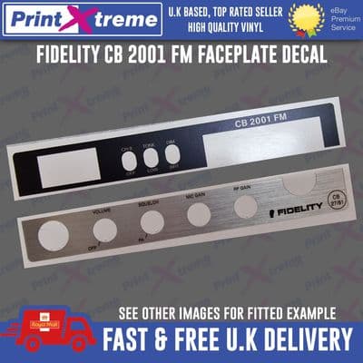 FIDELITY CB 2001 cb radio faceplate bezel Decal Sticker BRUSHED ALUMINIUM VINYL