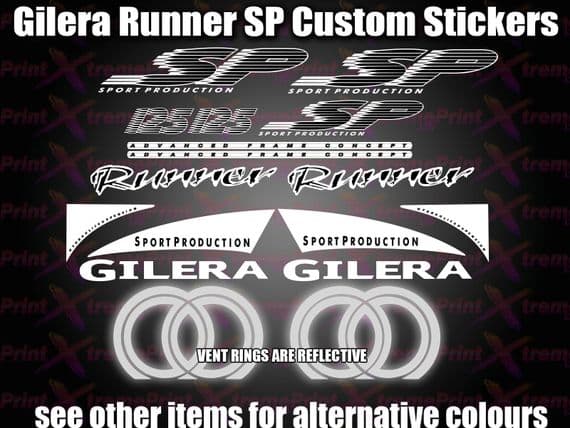 Gilera Runner SP CUSTOM Sticker Decal Set FX FXR 125 172 180 183 BLACK ...