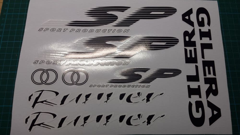 Gilera Runner SP Sticker/Decal Set SP FX FXR 125 172 180 183 BLACK & WHITE
