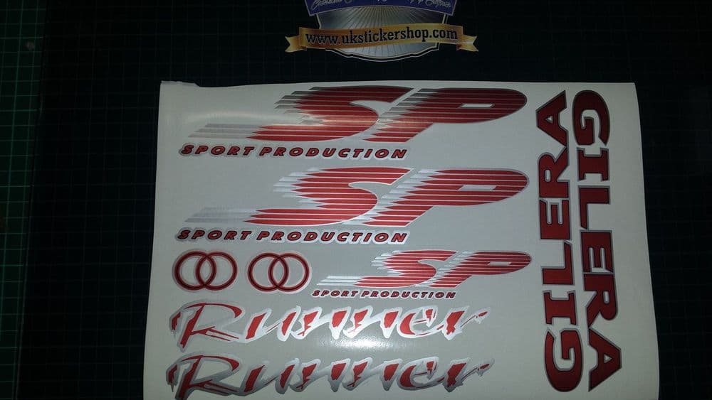 Gilera Runner SP Sticker/Decal Set SP FX FXR 125 172 180 183 RED & SILVER