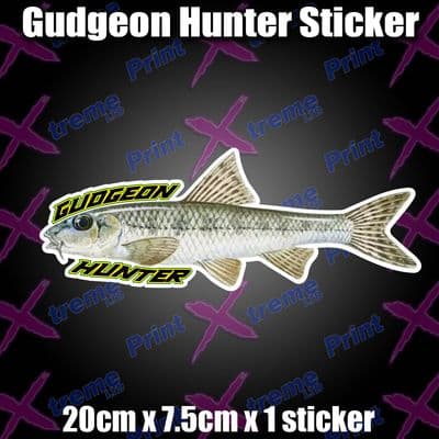GUDGEON Hunter Fishing Sticker, Full Colour Bait Lure AnglingCarp Coarse GOBIO