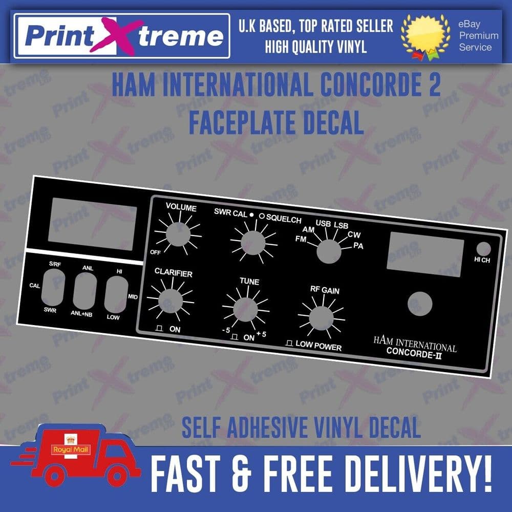 HAM INTERNATIONAL CONCORDE 2 CC cb radio faceplate Decal Sticker