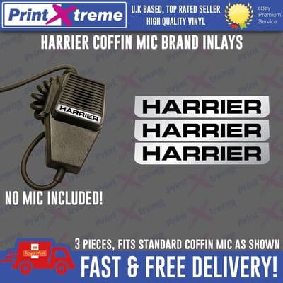 HARRIER cb radio COFFIN MIC INLAY STICKER Decal self adhesive NO MIC INCLUDED!