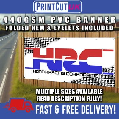 HRC HONDA RACING PVC BANNER SIGN SIGNS Indoor Outdoor workshop, shed, mechanic, garage, motorcycle,