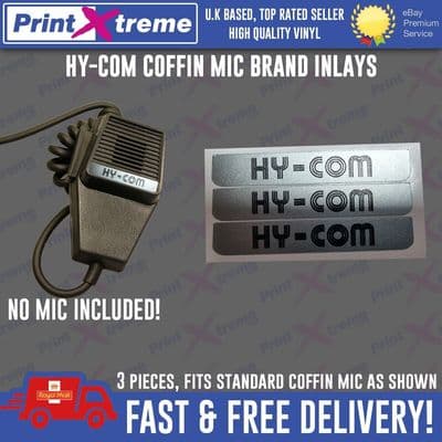 HY-COM cb radio COFFIN MIC INLAY STICKER Decal self adhesive NO MIC INCLUDED!