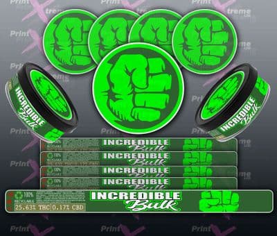 INCREDIBLE BULK Cali pressitin tuna Tin Labels Stickers RX Medical HQ