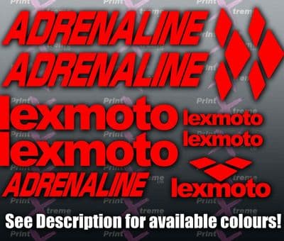 Lexmoto ADRENALINE Scooter Stickers / Decal Set *ALL COLOURS AVAILABLE*