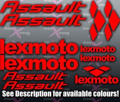 Lexmoto ASSAULT Scooter Stickers / Decal Set *ALL COLOURS AVAILABLE*