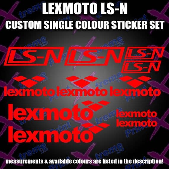 Lexmoto LSN LS-N Scooter Stickers / Decal Set ALL COLOURS AVAILABLE