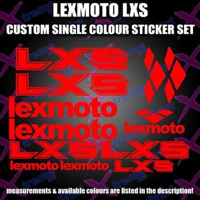 Lexmoto LXS LX-S Scooter Stickers / Decal Set *ALL COLOURS AVAILABLE*
