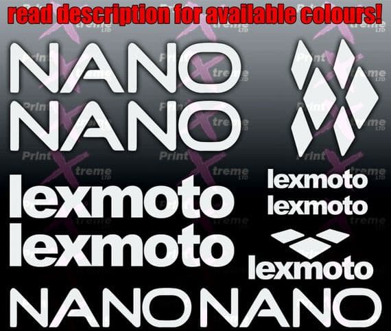 Nano R Sticker Lexmoto NANO Scooter Stickers / Decal Set ALL COLOURS AVAILABLE