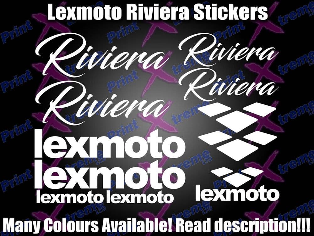 Lexmoto RIVIERA Scooter Stickers / Decal Set ALL COLOURS AVAILABLE