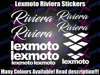 Lexmoto RIVIERA  Scooter Stickers / Decal Set *ALL COLOURS AVAILABLE*