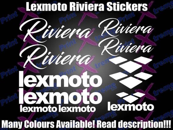 Lexmoto RIVIERA  Scooter Stickers / Decal Set *ALL COLOURS AVAILABLE*