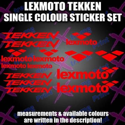 Lexmoto TEKKEN Scooter Stickers / Decal Set *ALL COLOURS AVAILABLE*