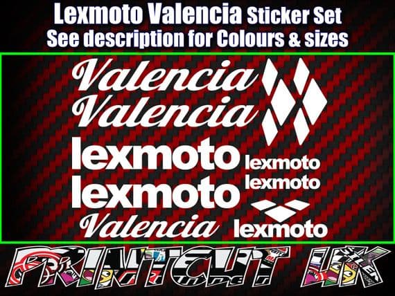 Lexmoto VALENCIA Scooter Stickers / Decal Set *ALL COLOURS AVAILABLE*
