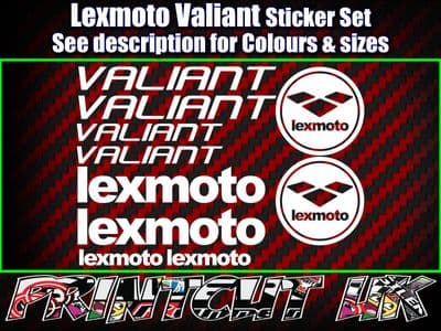 Lexmoto VALIANT Scooter Stickers / Decal Set *ALL COLOURS AVAILABLE*