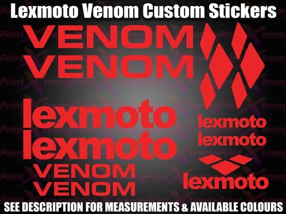 Lexmoto VENOM Scooter Stickers / Decal Set *ALL COLOURS AVAILABLE*