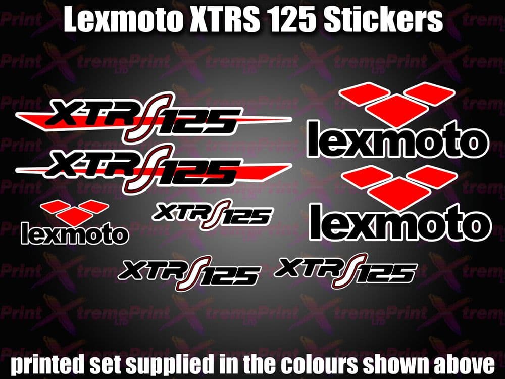 Lexmoto XTRS 125 Scooter Stickers / Decal Set colours as shown in image