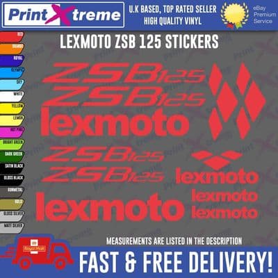 Lexmoto ZSB 125 Scooter Stickers / Decal Set *ALL COLOURS AVAILABLE*