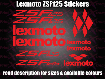 Lexmoto ZSF 125 Scooter Stickers / Decal Set *ALL COLOURS AVAILABLE*