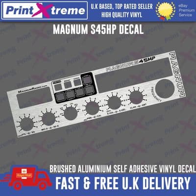 MAGNUM S45HP cb radio faceplate bezel Decal Sticker BRUSHED ALUMINIUM VINYL