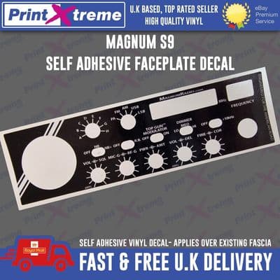 MAGNUM S9 cb radio faceplate bezel Decal Sticker self adhesive 10m 11m