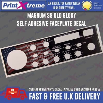 MAGNUM S9 OLD GLORY cb radio faceplate bezel Decal Sticker self adhesive