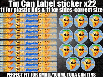 MANGO SAPPHIRE Cali pressitin tuna Tin Labels Stickers RX Medical HQ