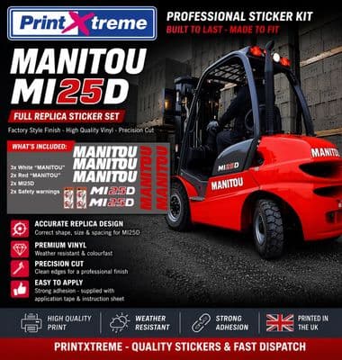 Manitou MI25D Decal Kit Forklift Sticker Set Graphics Replacement