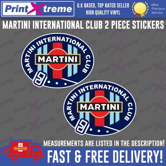 Martini Club Stickers Decals x2 Vinyl car bike laptop Scooter ...