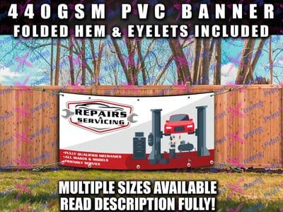 MECHANIC GARAGE BANNER SIGN SIGNS Indoor Outdoor PVC Eyelets REPAIRS MOT