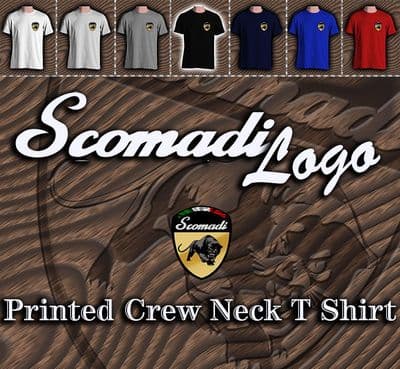 Mens Crew Neck Scomadi Logo T Shirt, Ska Mod Red, white, blue, black, grey BNWOT