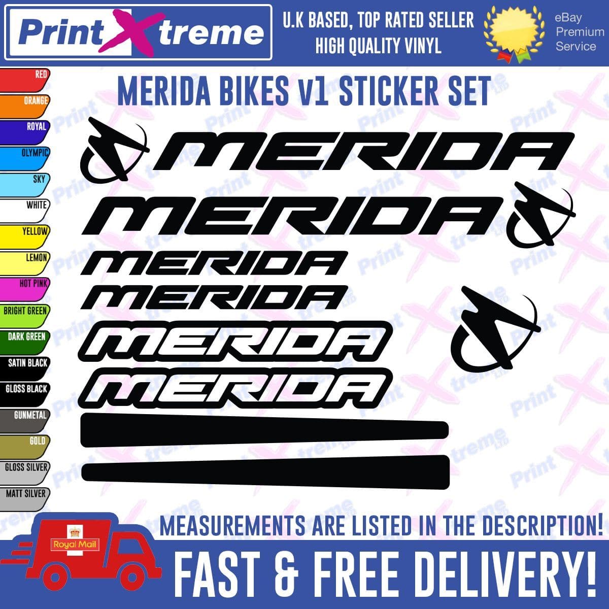 MERIDA BIKES Vinyl Decals Stickers Mountain Bike Cycling Bmx HIGH ...