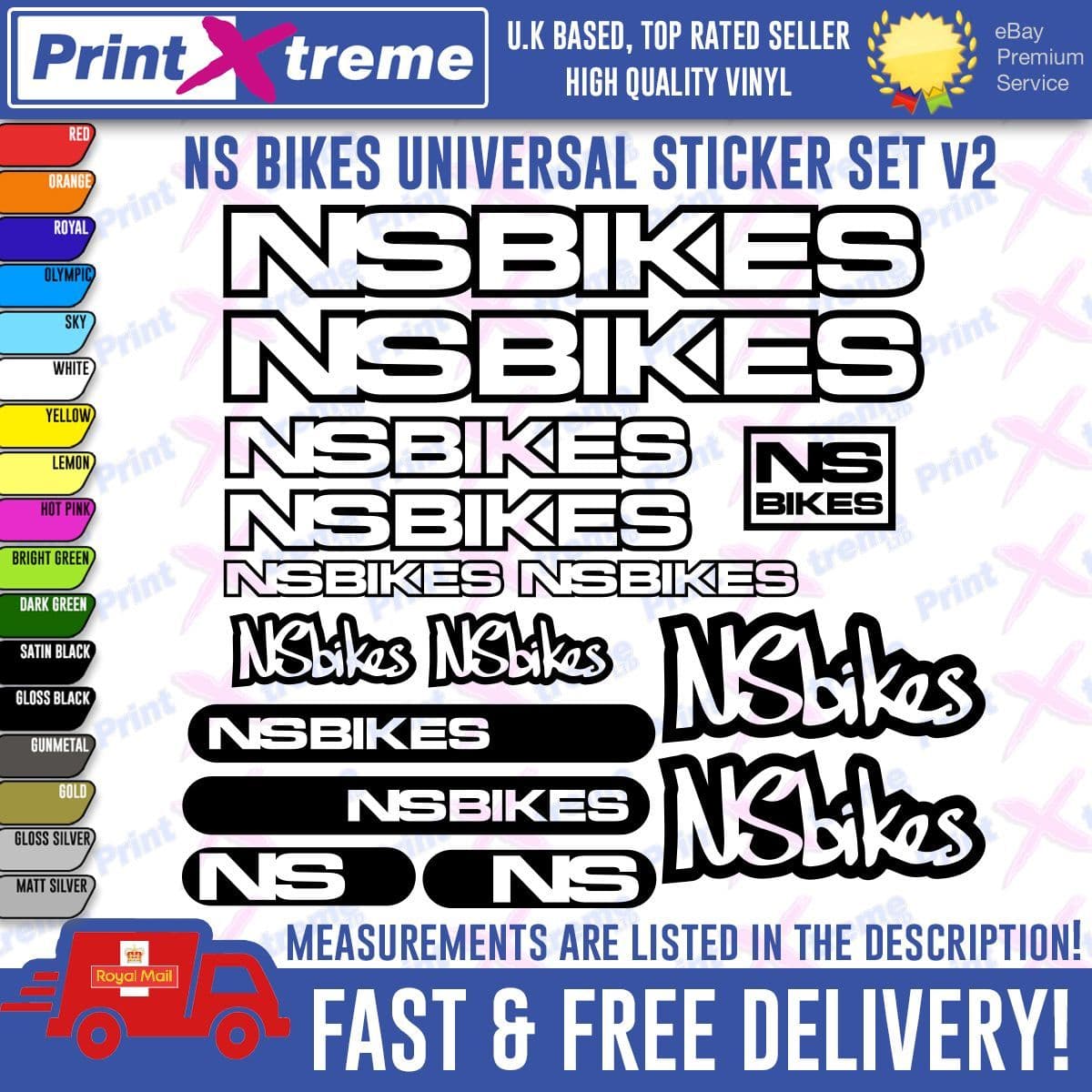 NS BIKES Vinyl Decals Stickers Mountain Bike Cycling Bmx HIGH 