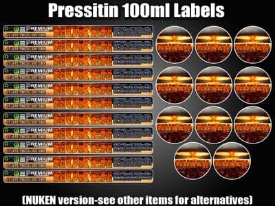 NUKEN Cali pressitin tuna Tin Labels Stickers RX Medical HQ