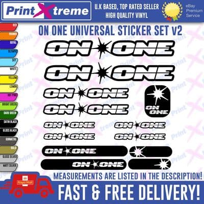 ON ONE BIKES Vinyl Decals, Stickers, MOUNTIAN BIKE Cycling Bmx, HIGH QUALITY v2