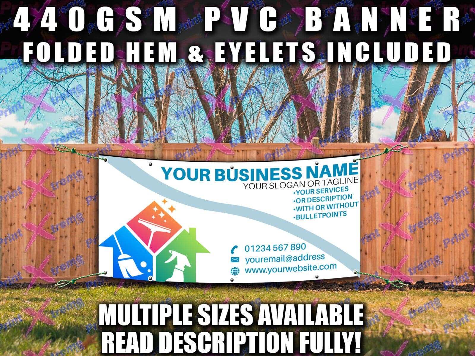 PERSONALISED CLEANER CLEANING BUSINESS BANNER SIGN SIGNS Outdoor PVC ...