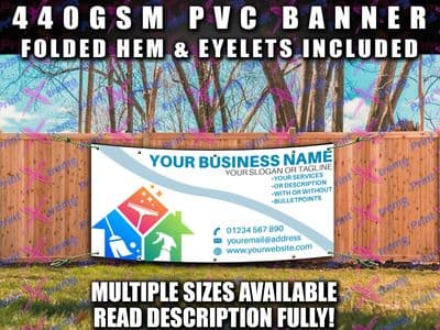 PERSONALISED CLEANER CLEANING BUSINESS BANNER SIGN SIGNS Outdoor PVC HOME OFFICE